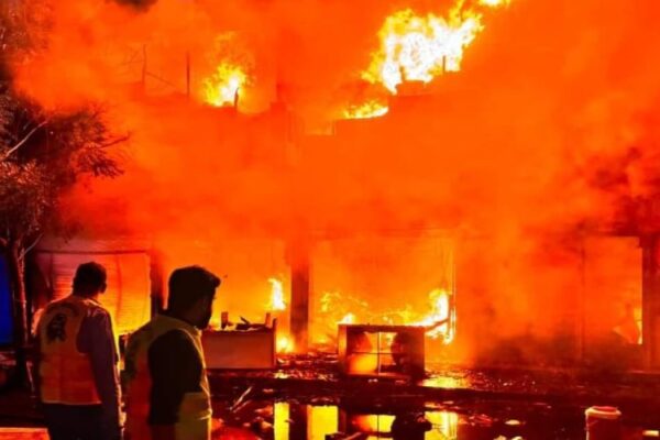 Fire consumes Arshi Shopping Mall