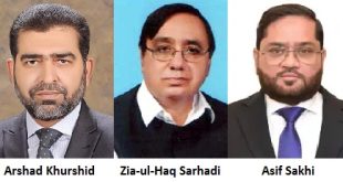 Asif Sakhi and Arshad Khurshid Congratulate Zia-ul-Haq Sarhadi on Receiving the Sitara-i-Imtiaz
