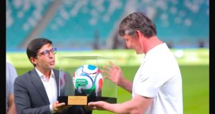 Pakistan Showcases Sialkot-Made FIFA World Cup Ball During Uzbekistan-Portugal Match