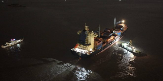 Chinese Container Ship Sails to Europe Through Arctic Route